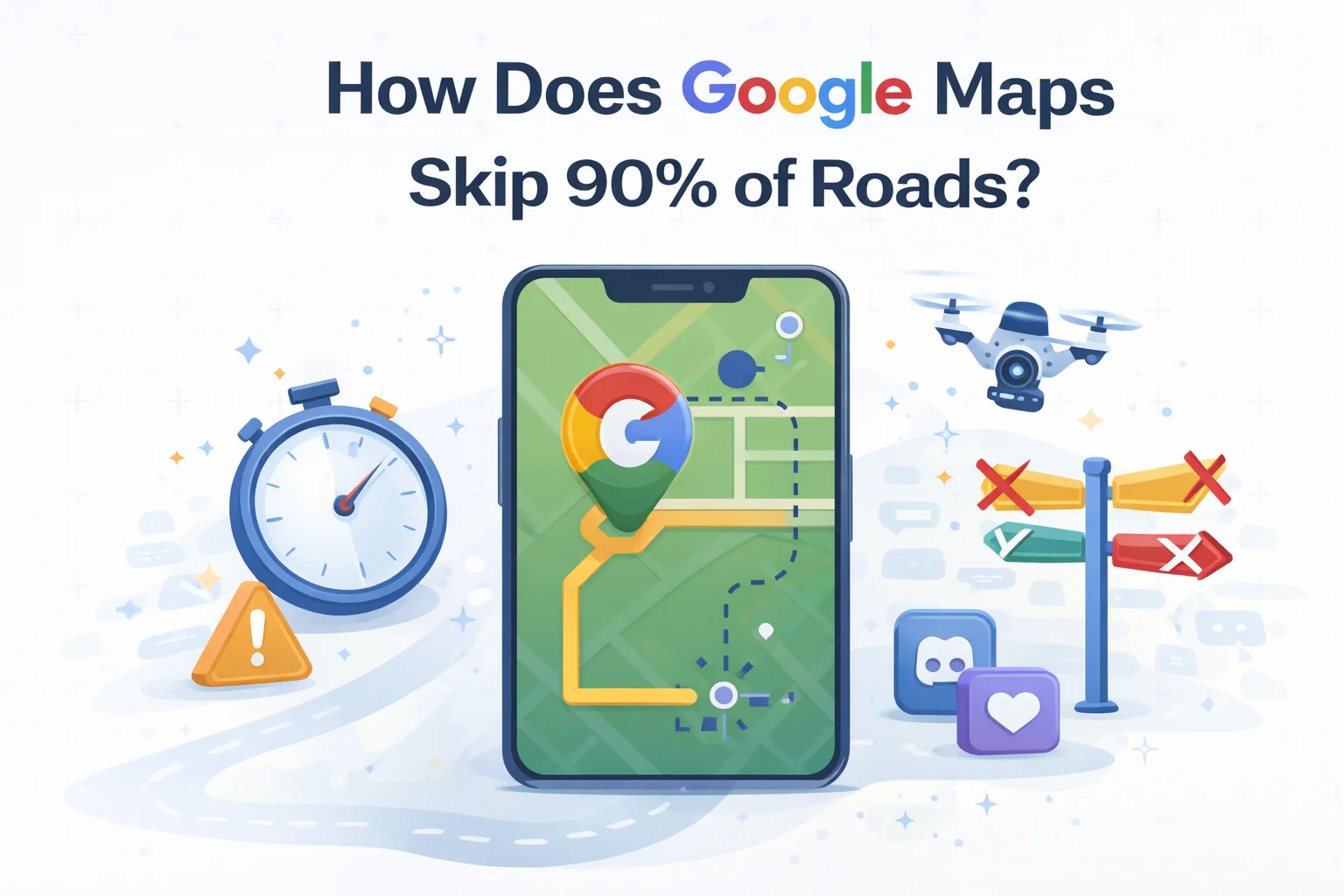 How Does Google Maps Skip 90% of Roads?