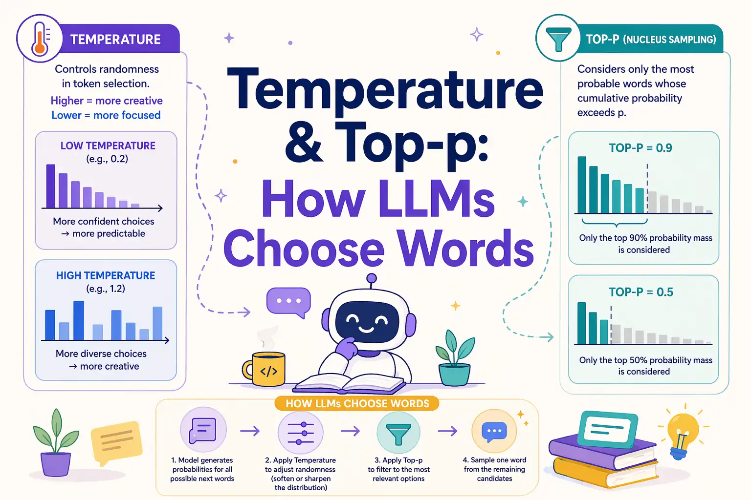 Temperature & Top-p: How LLMs Choose Words