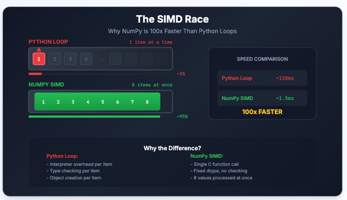 NumPy vs Python: Why NumPy is 100x Faster (SIMD Explained ...